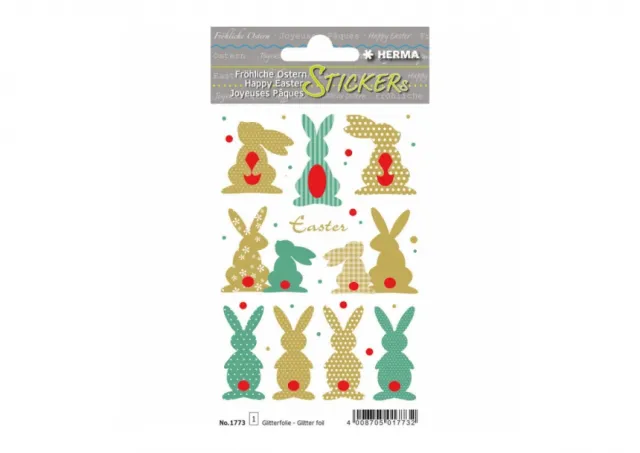 Stikeri HAPPY EASTER - GOLDEN RABBITS Herma  12SH1773