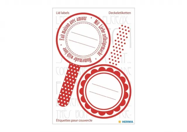 Stikeri VARIO KITCHEN LABELS FOR LID NEW LOOK RED Herma  12SH15446