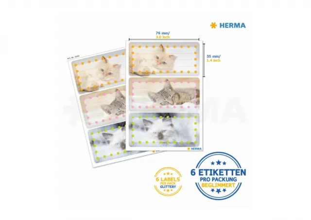 Stikeri VARIO SCHOOL CATS, GLITTERY Herma  12SH5569