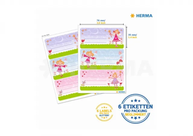 Stikeri VARIO SCHOOL PRINCESS, GLITTERY Herma  12SH4918