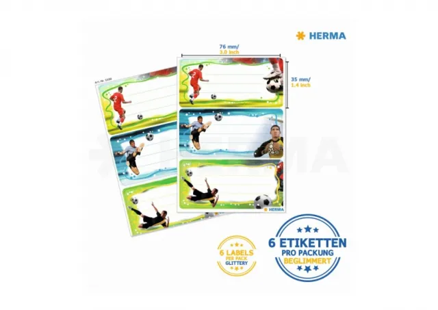 Stikeri VARIO SCHOOL SOCCER, GLITTERY Herma  12SH5588