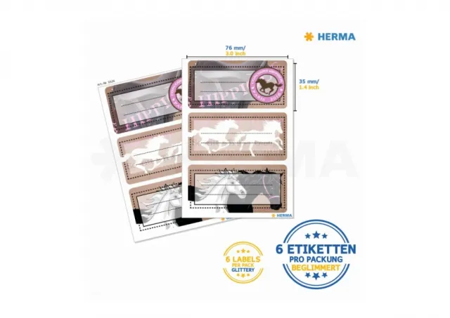 Stikeri VARIO SCHOOL WESTERNHORSES, GLITTERY Herma  12SH5526