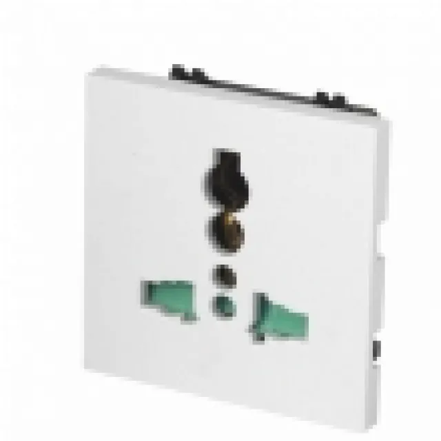 Šuko 220V strujna utičnica univerzalna (10A) - modul dim. 45x45mm (2M) bele boje NP0345MU
