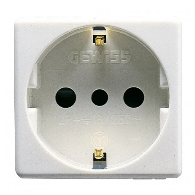System, šuko uticnica 2P+E 16A nem.std., 2M, bela GW20205