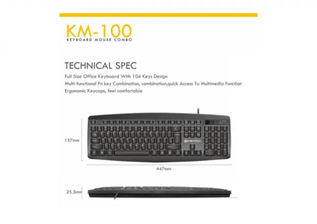 Tastatura + Mis USB Logitech Fantech GO KM-100 US crna