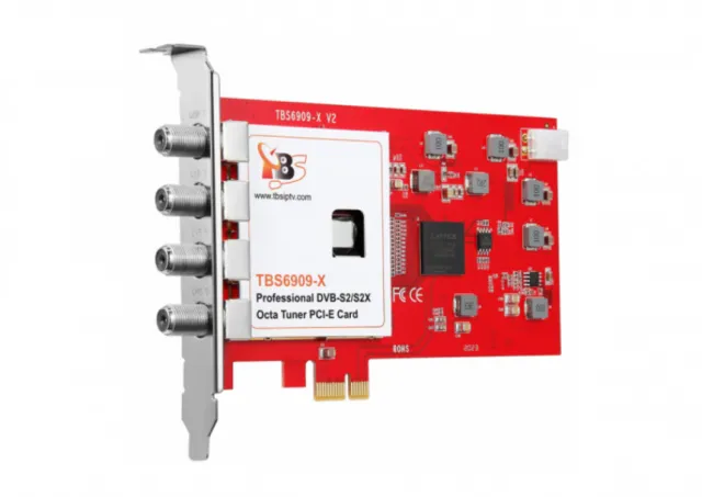 TBS6909-X V2 DVB-S2X/S2/S Octa Tuner PCIe Card Compatible with Tvheadend
