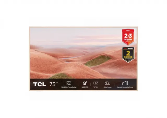 Televizor TCL 75A300W/QLED/75"/4K UHD/144Hz/Matte Screen/"Ai" Art/Google TV/frame