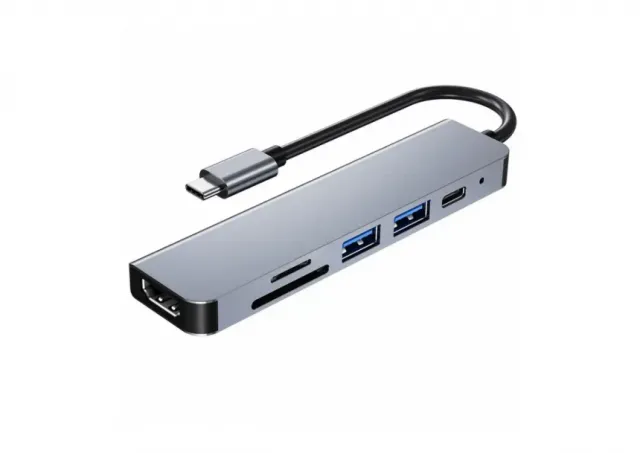 Tip C HUB Kettz KT-601G 61 4K HDMI USB*2 SDTF PD 87W