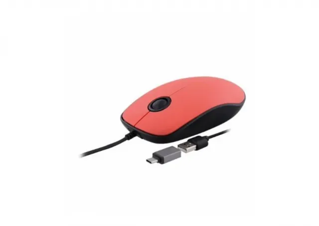 TNB MUSUNSETRD Zični miš + ADAPTER USB-A/USB-C, CRVENI