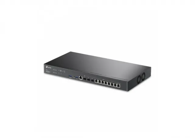 TP-Link ER8411 Omada VPN Firewall core ruter – 2 x 10GbE SFP+ (WAN+WAN/LAN) + 8 x 1GbE WAN/LAN + SFP WAN/LAN + 2 USB (4G LTE WAN backup), 4GB DDR4, IPsec/OpenVPN/L2TP/PPTP, smart load balance / app optimized, ZTP & cloud