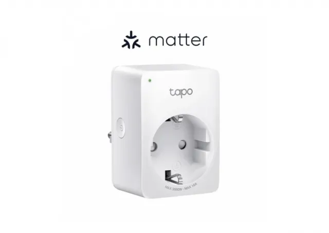TP-Link Tapo P110M Smart 230V strujna šuko utičnica do 16A – 3.68KW, WiFi 802.11b/g/n, Matter-Certified, udaljeni pristup, on/off po zadatom rasporedu ili u slučajno vreme, Energy Monitoring, Tapo app