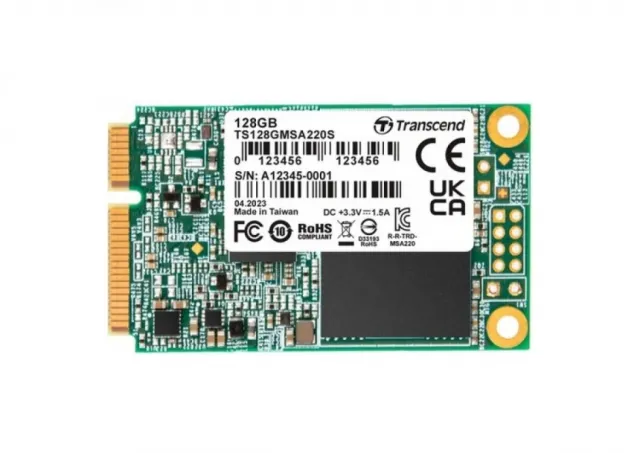 Transcend mSATA 128GB SSD, SATA III, 3D NAND, 220S Series