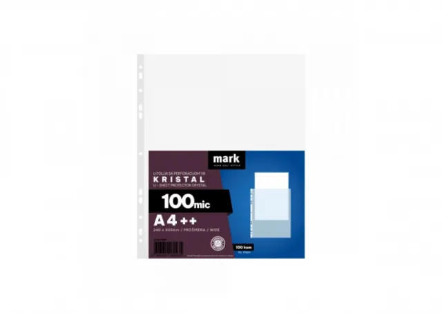 U folija 100 mic 1/100 MARK A4 kristal 240x305mm