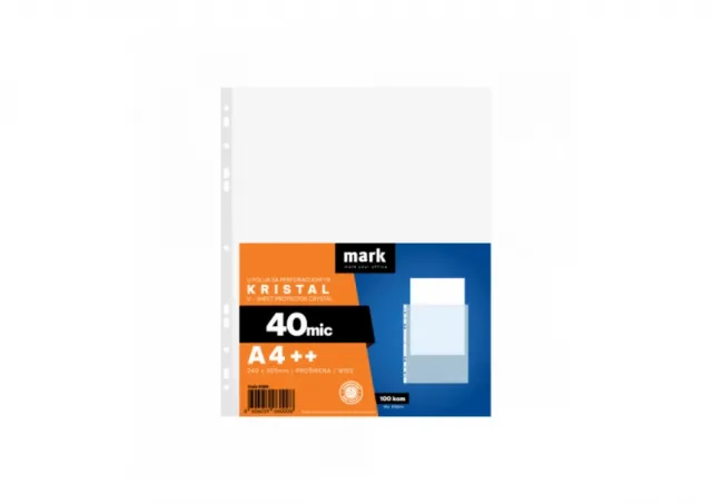 U folija 40 mic 1/100 MARK A4++ kristal 240x305mm