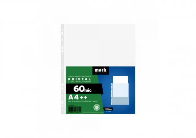 U folija 60 mic 1/100 MARK A4++ kristal 240x305mm