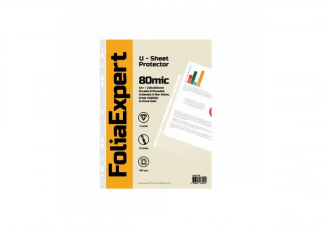 U folija 80 mic 1/100 FOLIAEXPERT A4+ kristal 235x305mm