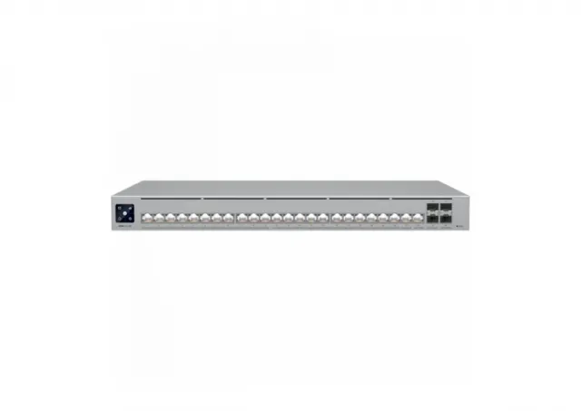 Ubiquiti Layer 3 Etherlighting switch USW-PRO-HD-24-EU, (22) 2.5 GbE, (2) 10 GbE ports, (4) 10G SFP+ ports. DC power backup ready