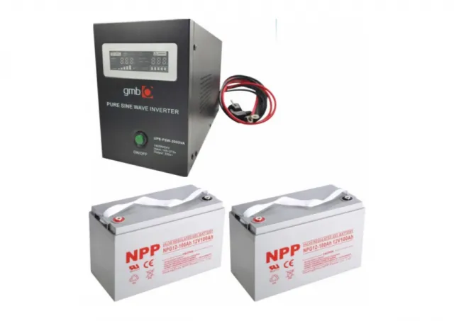 UPS-PSW-2000VA + 2xNPP NPG12V-100Ah * GMB LONG cist sinusni pretvarac