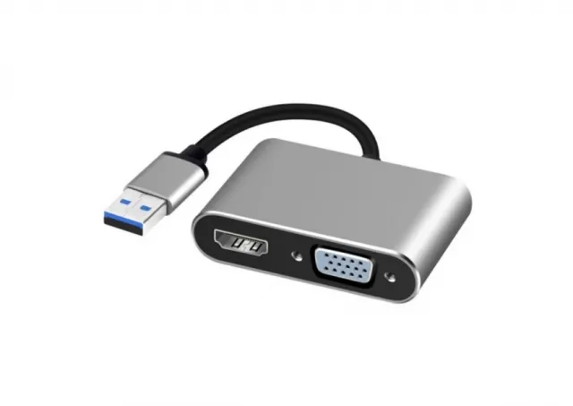 USB Adapter-konverter USB 3.0 - HDMI+VGA M/Ž Linkom
