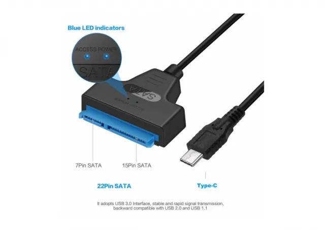 USB C na Sata 22 pin Napojni Kabl NKC-K022    55-067