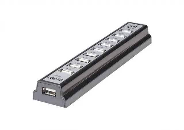 USB HUB 10port Manhattan 161572 2.0/480Mbps/Crni