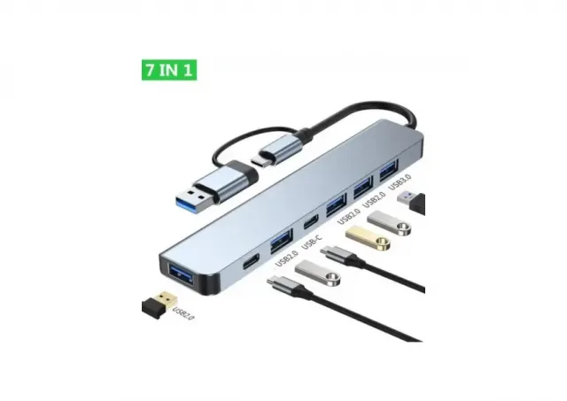 USB Hub 7 port E-green Superbrzi 3.1 Tip C USB 3.0