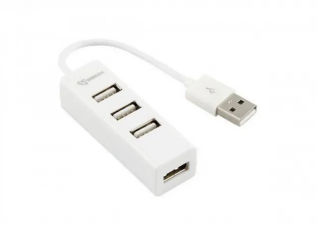 USB Hub S-Box H 204 USB HUB 4 Portni Beli