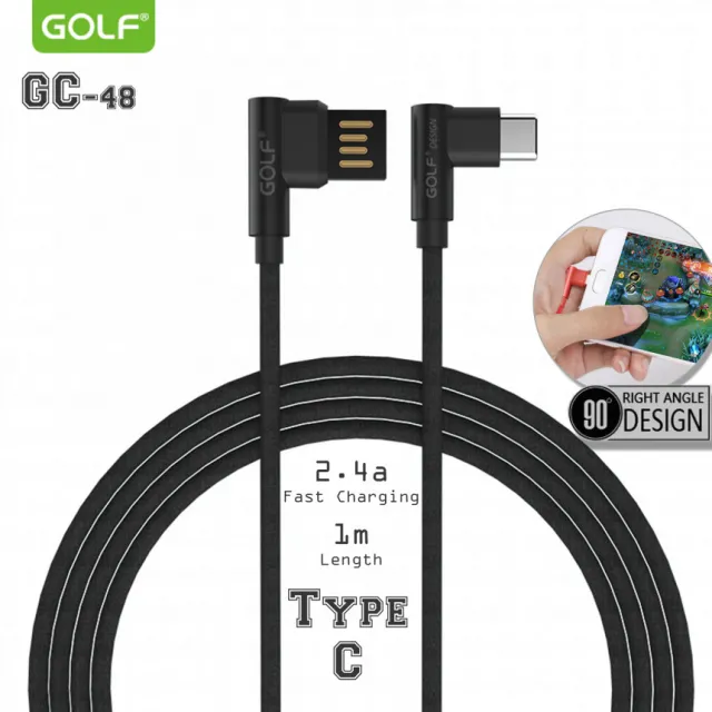 USB kabl tip C 1m 90° GOLF GC-48T crni        00G100