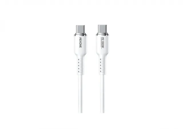 WEKOME Kabl  3.1 USB tip C M/M 1.2m, za Superbrzo punjenje 100W/480Mbps, Silicon Soft, beli WDC-11