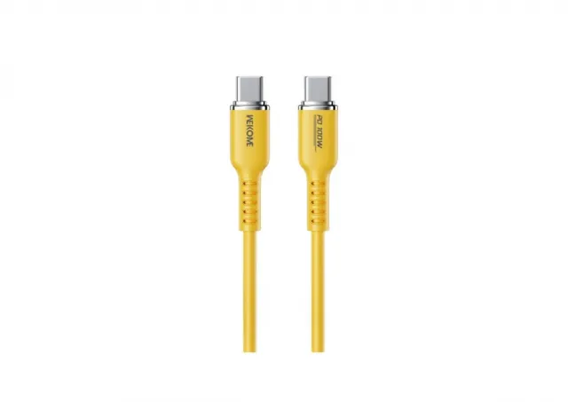 WEKOME Kabl  3.1 USB tip C M/M 1.2m, za Superbrzo punjenje 100W/480Mbps, Silicon Soft, žuti WDC-11