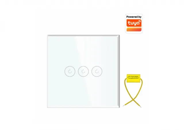 Wi-Fi smart prekidač svetla bez N provodnika 3x10A WFPS-G03/WH