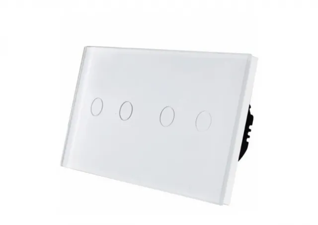 Wise Prekidac na dodir 4 tastera - modularni sa 2 modula - stakleni panel beli