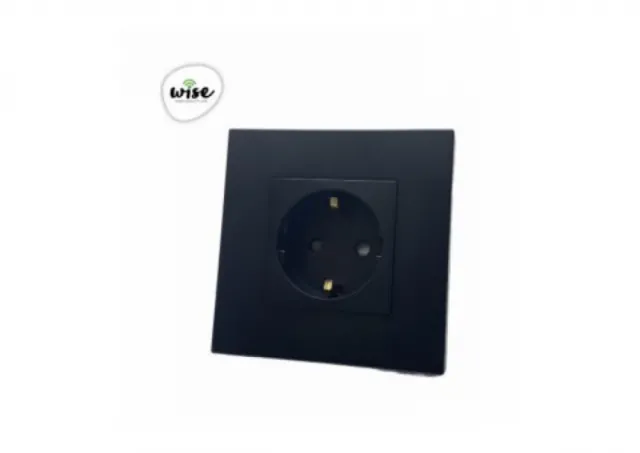 Wise Utičnica 16a PVC mat panel crni