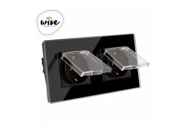 Wise Utičnica sa zaštitom modularna dupla 16a - stakleni panel