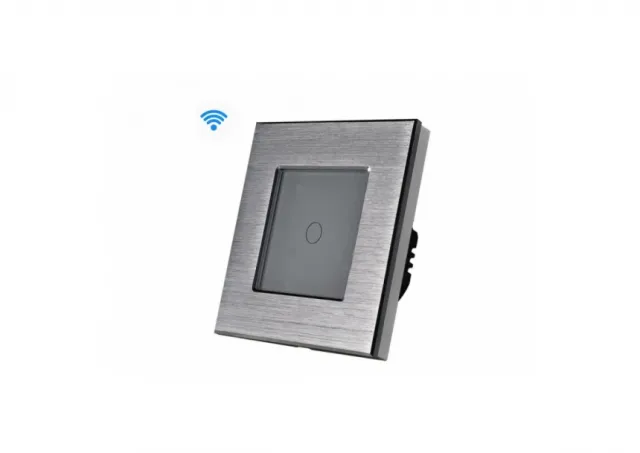 Wise Wifi pametni prekidač, 1 taster - aluminijumski panel srebrni