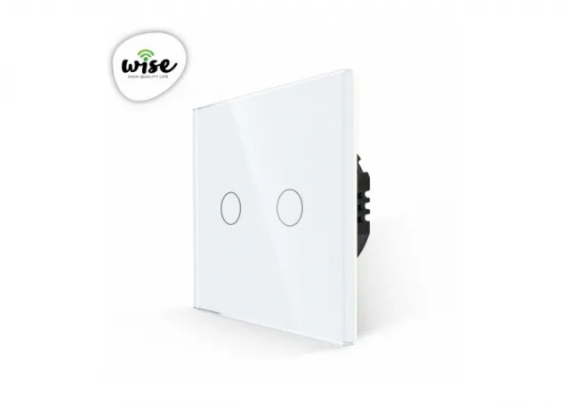 Wise Wifi pametni prekidač 2 tastera - stakleni beli panel