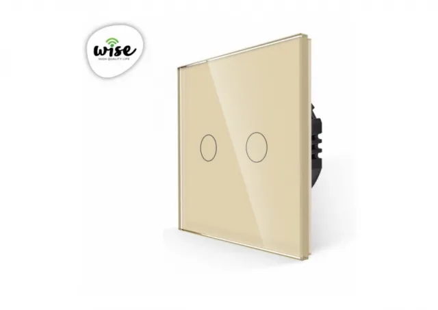 Wise Wifi pametni prekidač 2 tastera - stakleni krem panel