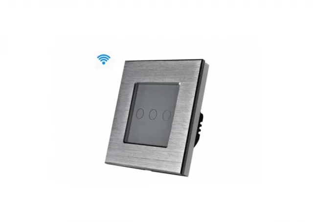 Wise Wifi pametni prekidač, 3 tastera, aluminijumski panel srebrni