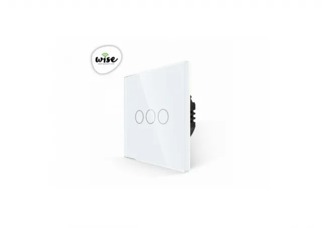 Wise Wifi pametni prekidač 3 tastera - stakleni beli panel