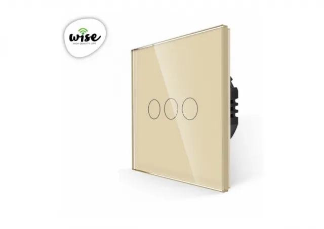 Wise Wifi pametni prekidač 3 tastera - stakleni krem panel