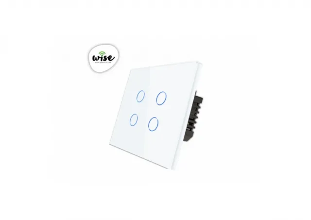 Wise Wifi pametni prekidač 4 tastera - stakleni panel beli