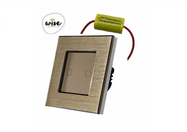 Wise Wifi pametni prekidač SLW - nije potrebna "nula" žica - 2 tastera - aluminijumski panel