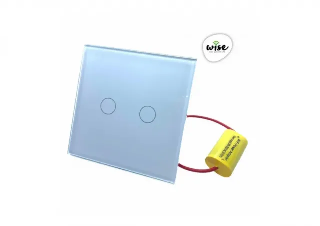 Wise Wifi pametni prekidač SLW - nije potrebna "nula" žica - 2 tastera - stakleni panel
