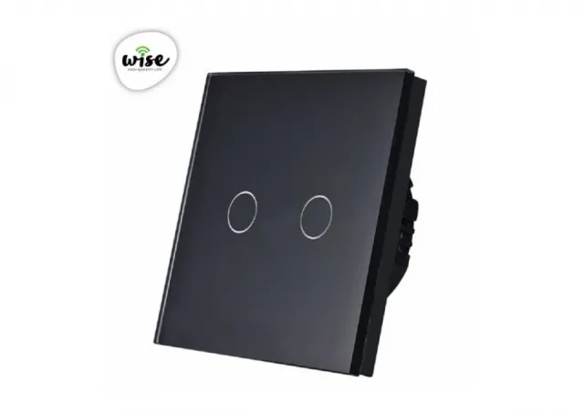 Wise Wise naizmenični prekidač, 2 tastera - stakleni panel