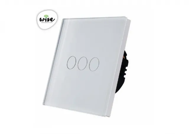 Wise Wise naizmenični prekidač, 3 tastera - stakleni panel