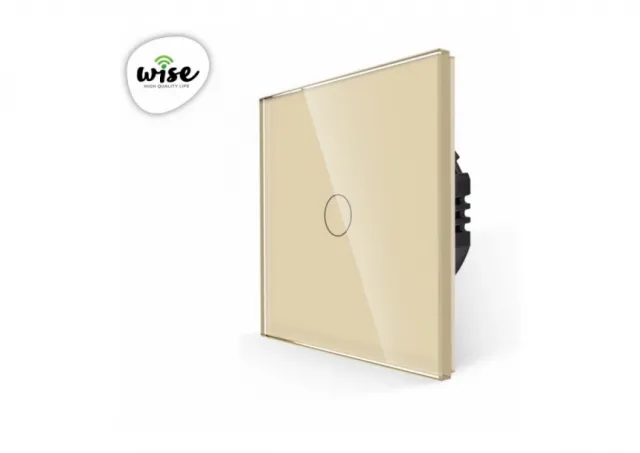 Wise Wise prekidač na dodir – 1 taster, stakleni panel krem