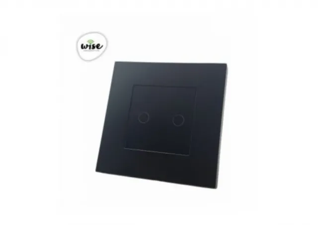 Wise WISE Prekidač na dodir - 2 tastera, PVC mat panel crni