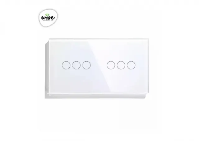 Wise Wise prekidac na dodir - 6 tastera - stakleni panel beli