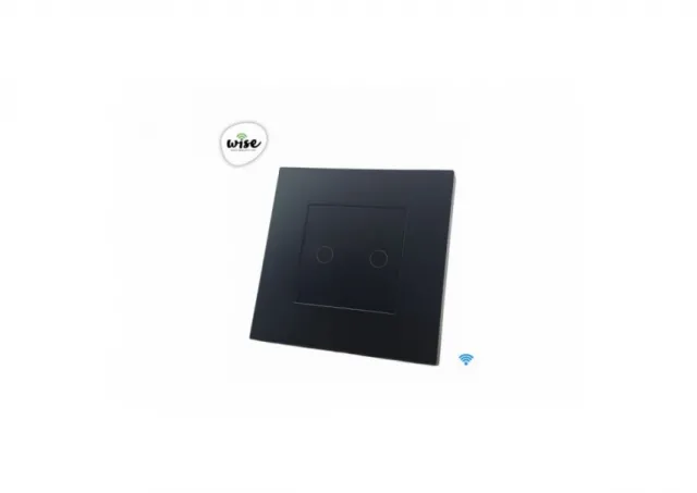 Wise WISE wifi pametni prekidač - 2 tastera, PVC mat panel crni