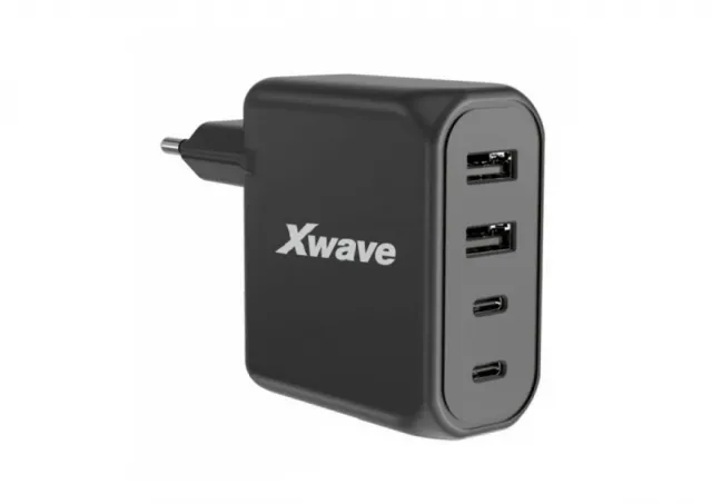 Xwave GaN100-2A2C  GaN ultra-brzi punjac 100w, 2USB-A + 2USB-C, za mobilne tablete Crni